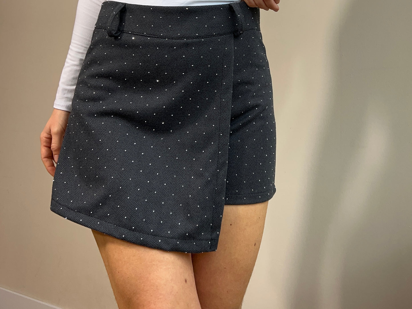 Strass Skort Black