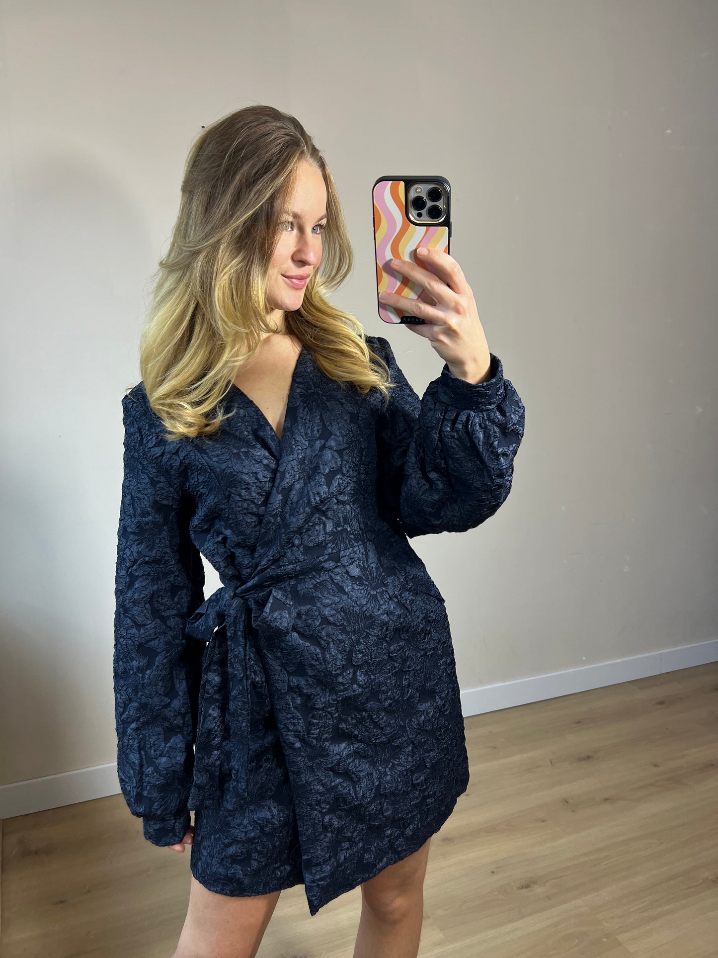 Chique Wrap Dress Navy