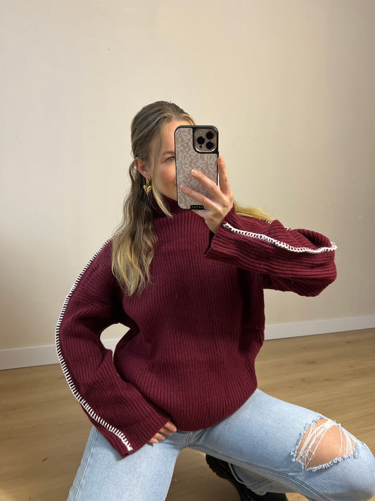 Trendy Burgundy Sweater