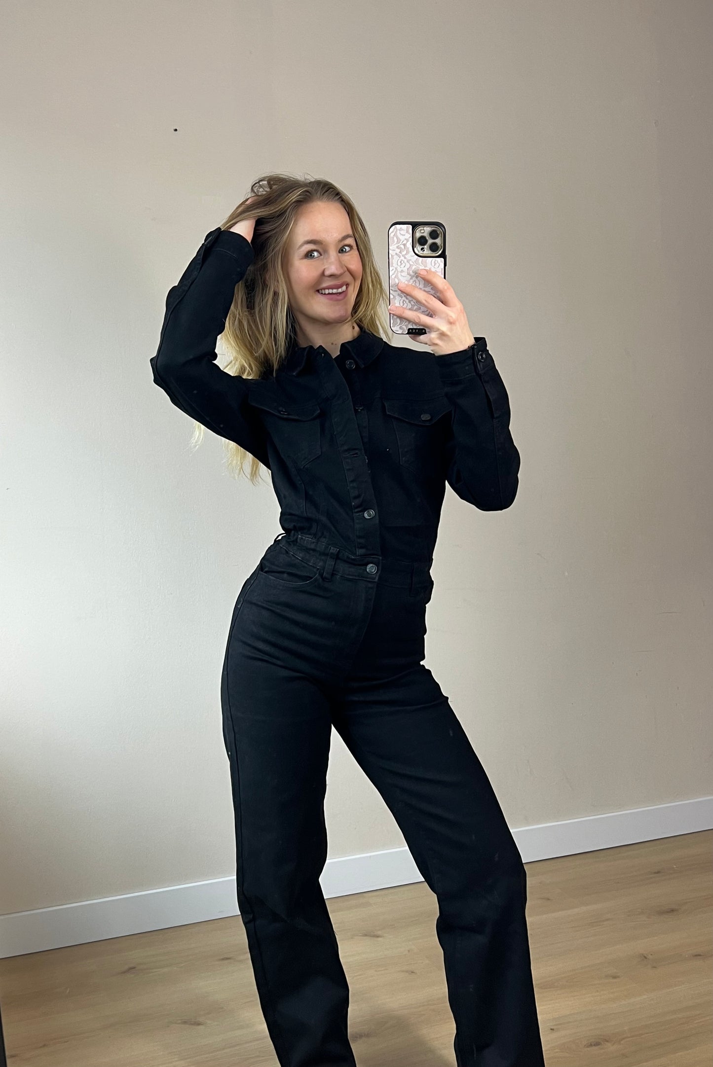 Denim Jumpsuit Stretch Black