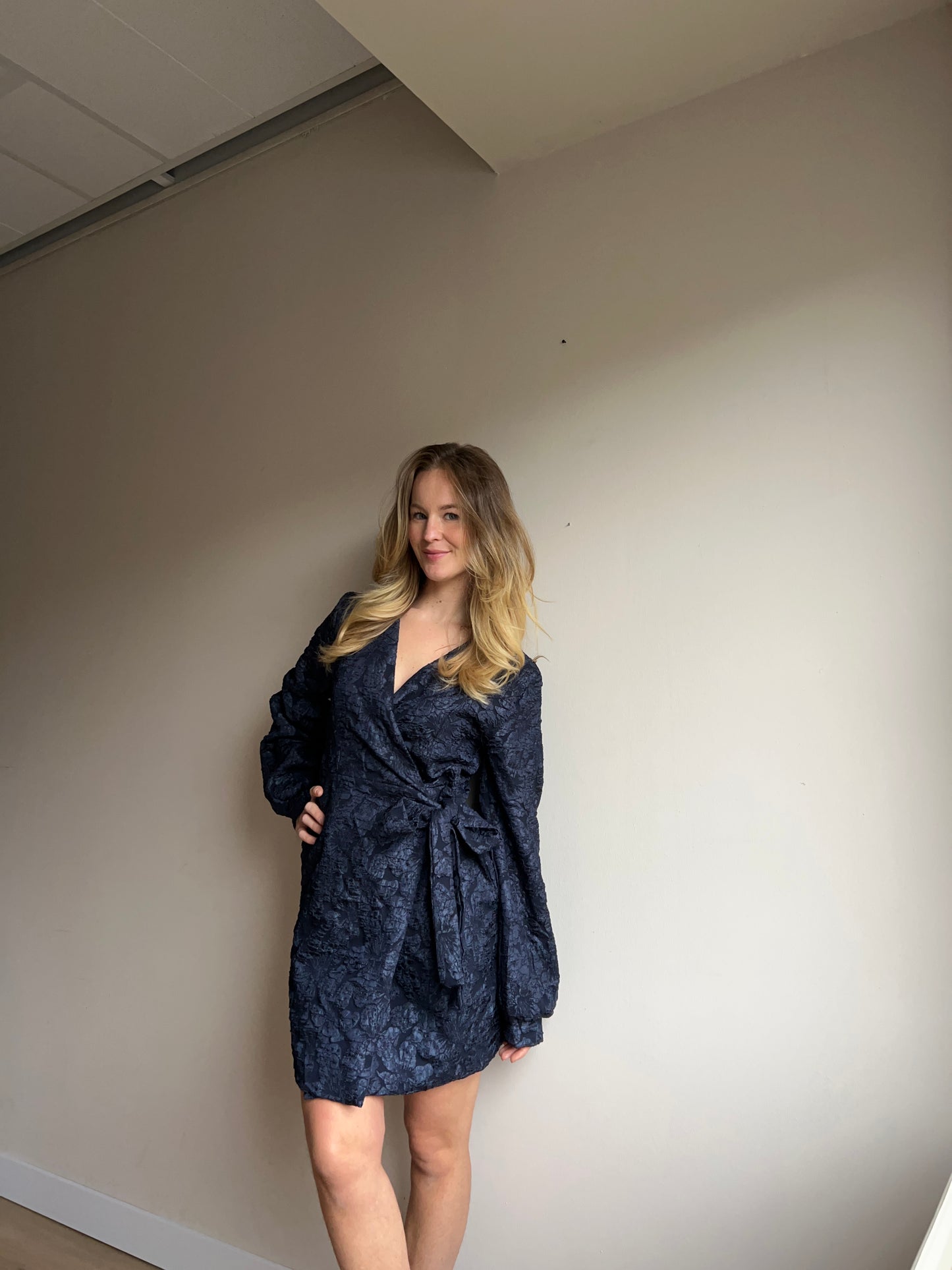 Chique Wrap Dress Navy