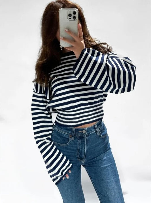 Fab Stripe Knit Navy