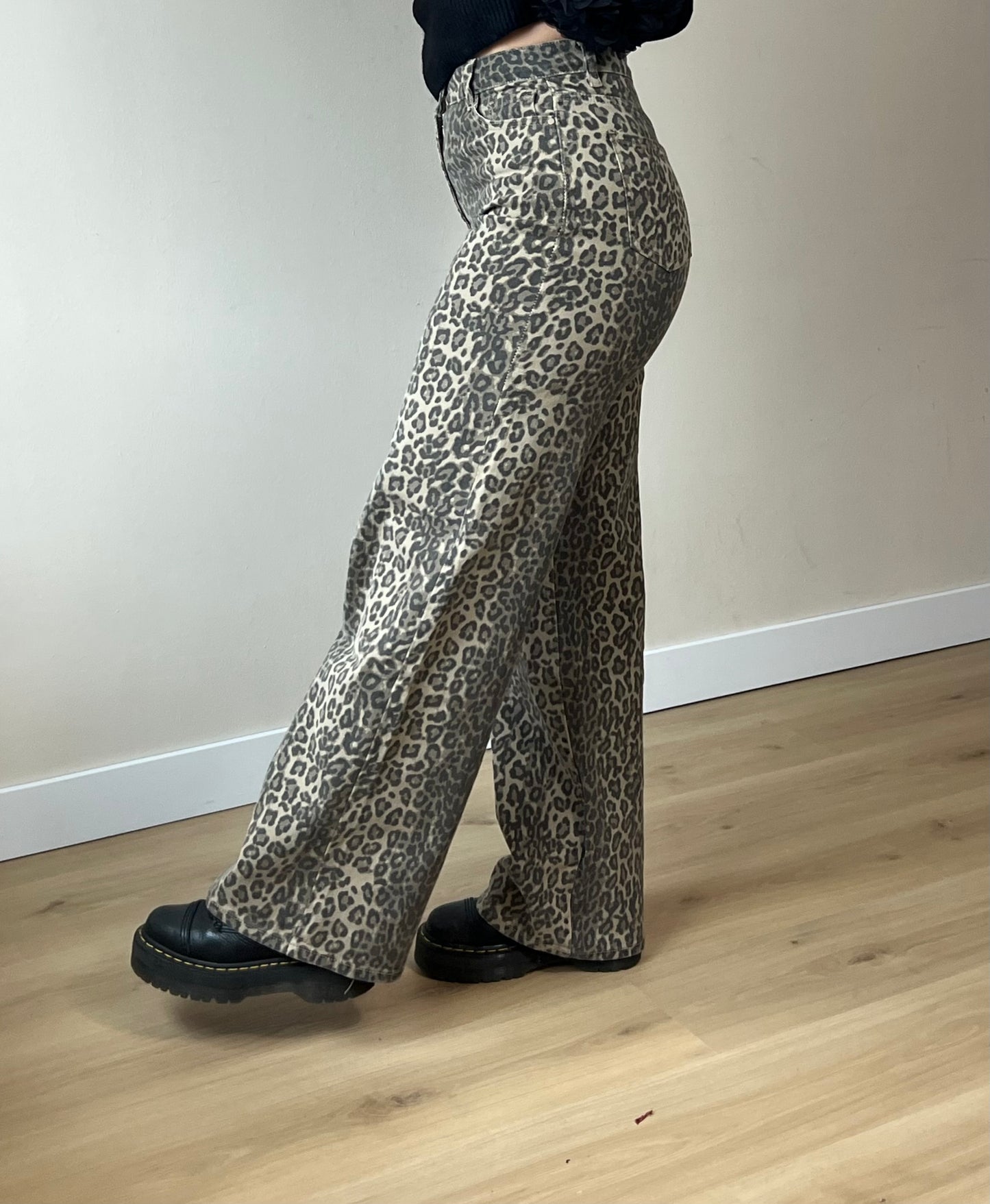 Leopard Wide Leg Jeans