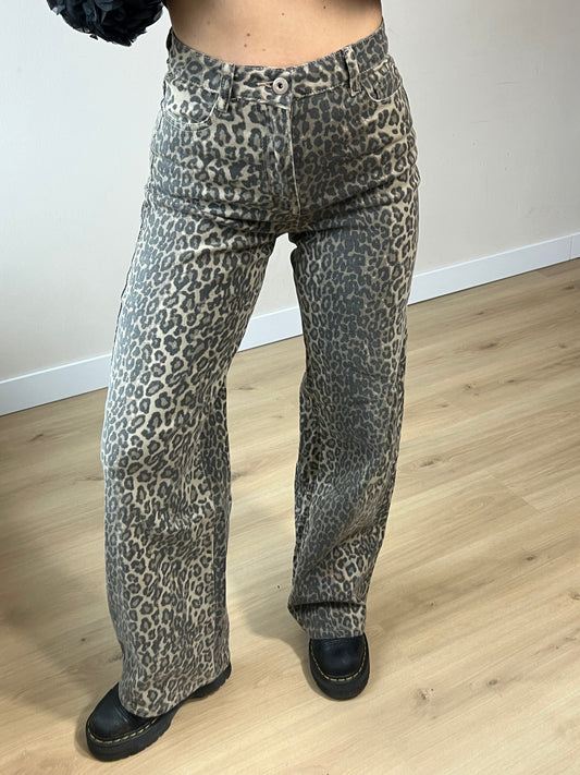 Leopard Wide Leg Jeans