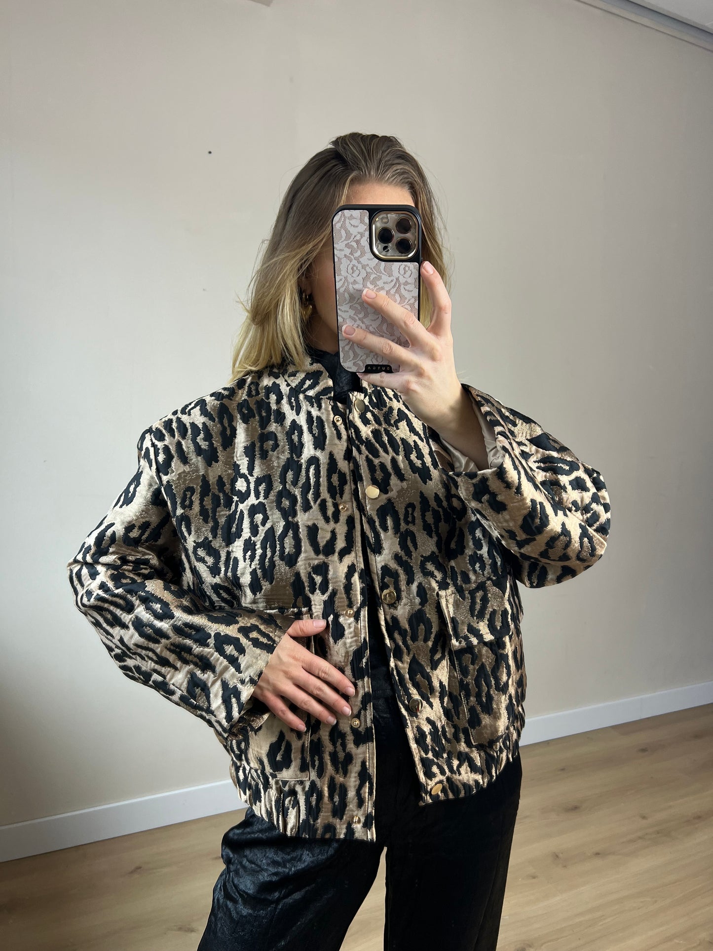 Leopard Gold Bomber