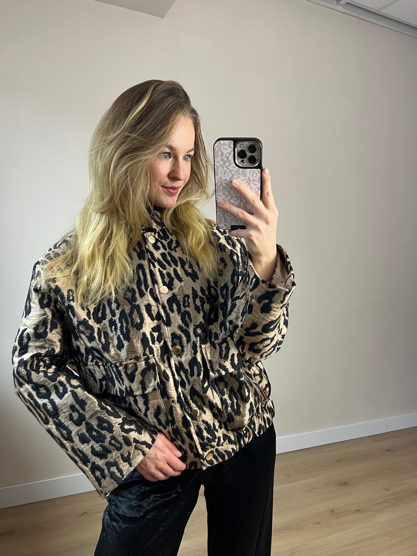 Leopard Gold Bomber