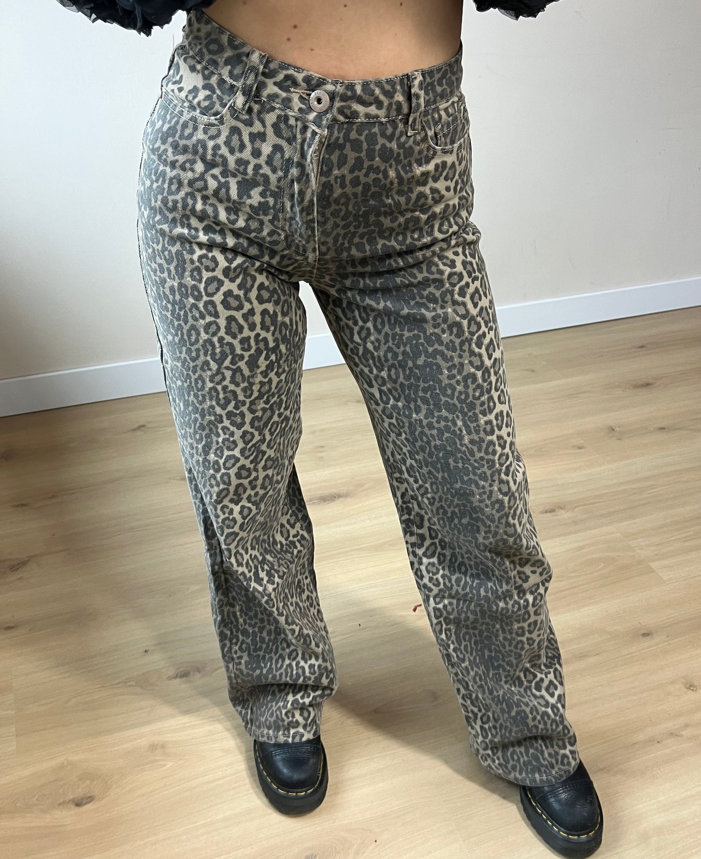 Leopard Wide Leg Jeans