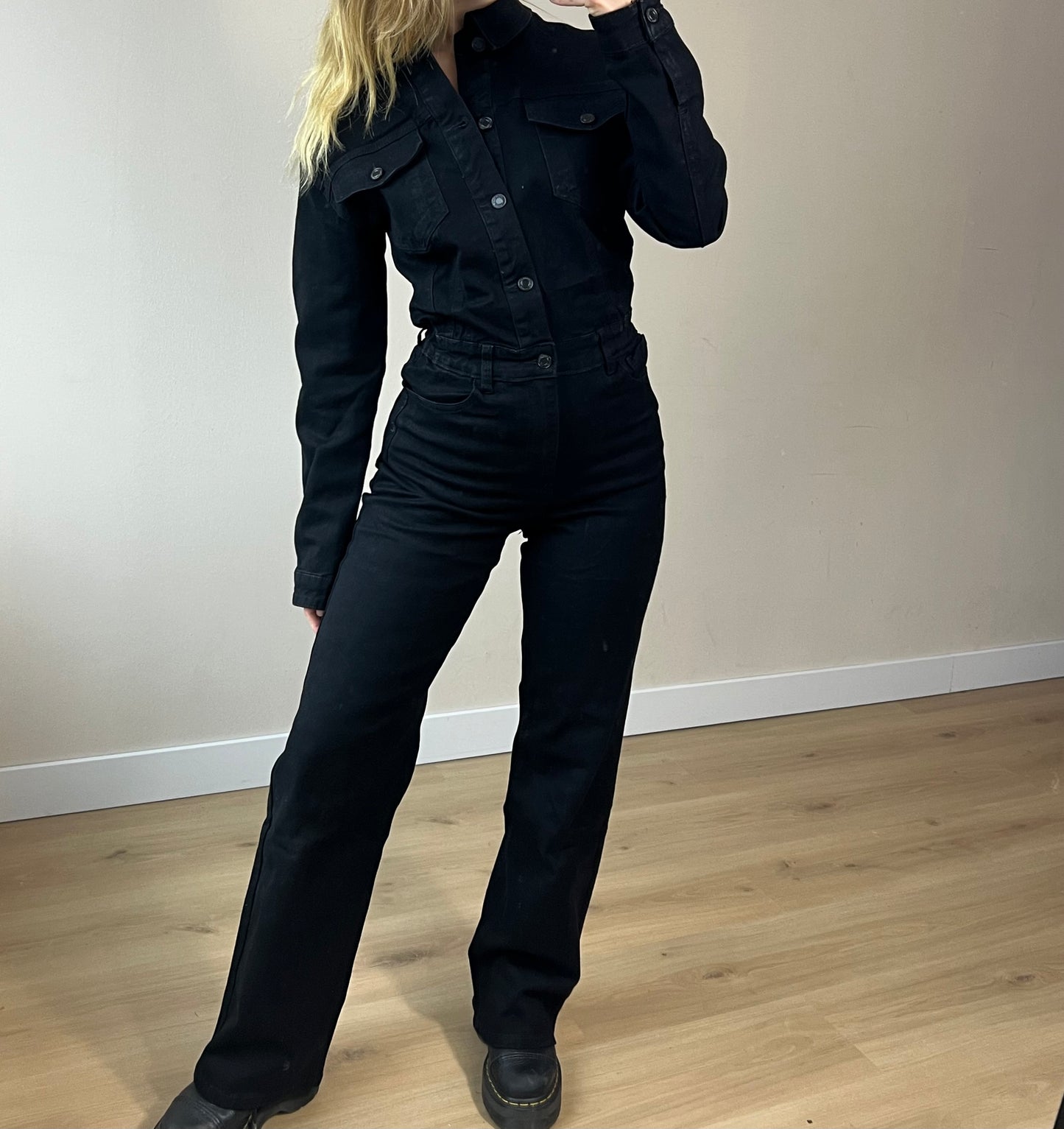 Denim Jumpsuit Stretch Black