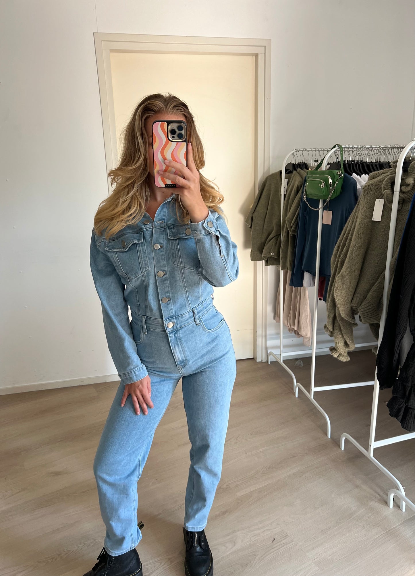 Denim Jumpsuit Stretch Petite