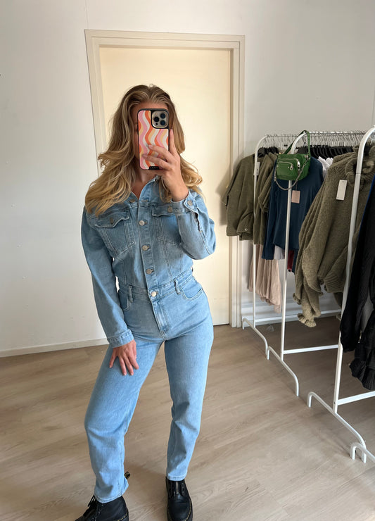 Denim Jumpsuit Stretch Petite