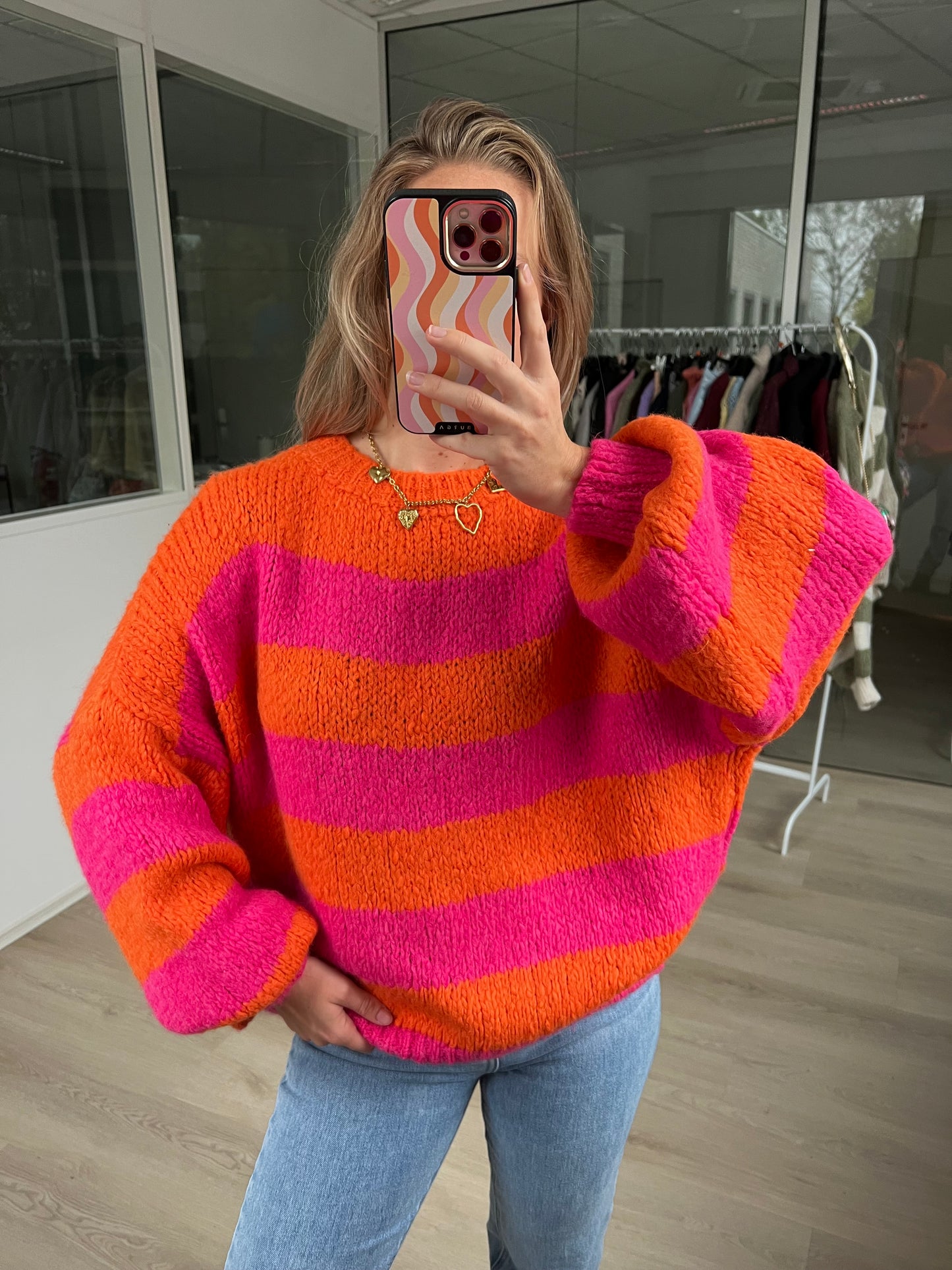 Comfy Stripe Knit Pink