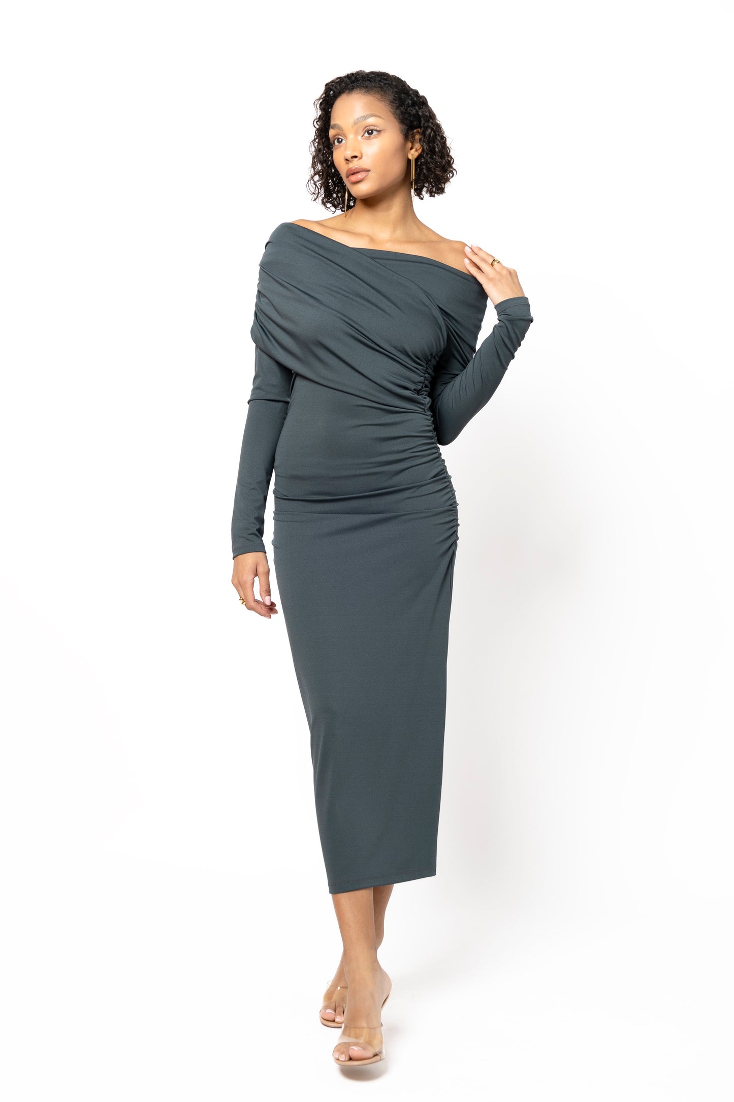 Chique Stretch Dress Grey