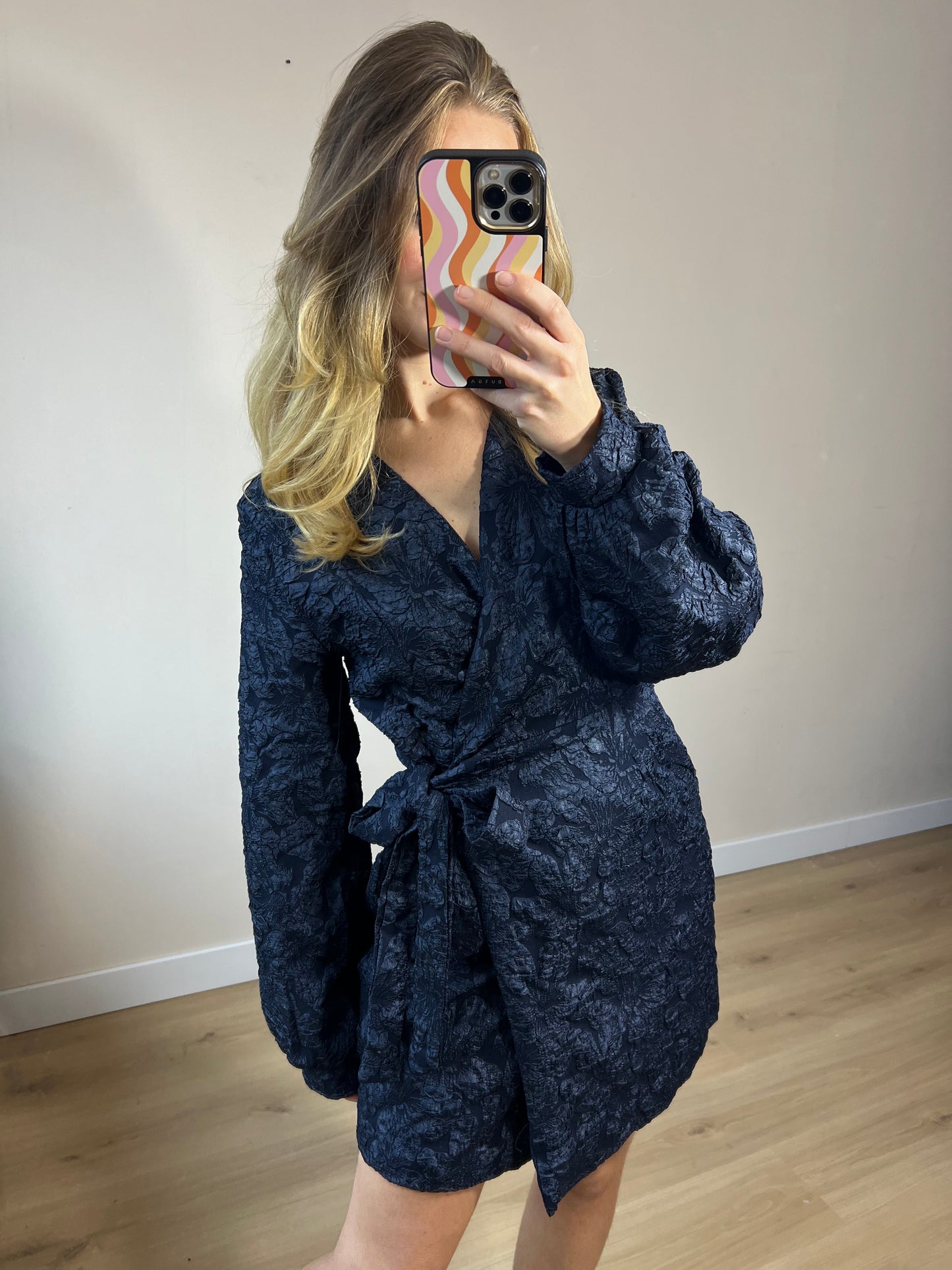 Chique Wrap Dress Navy