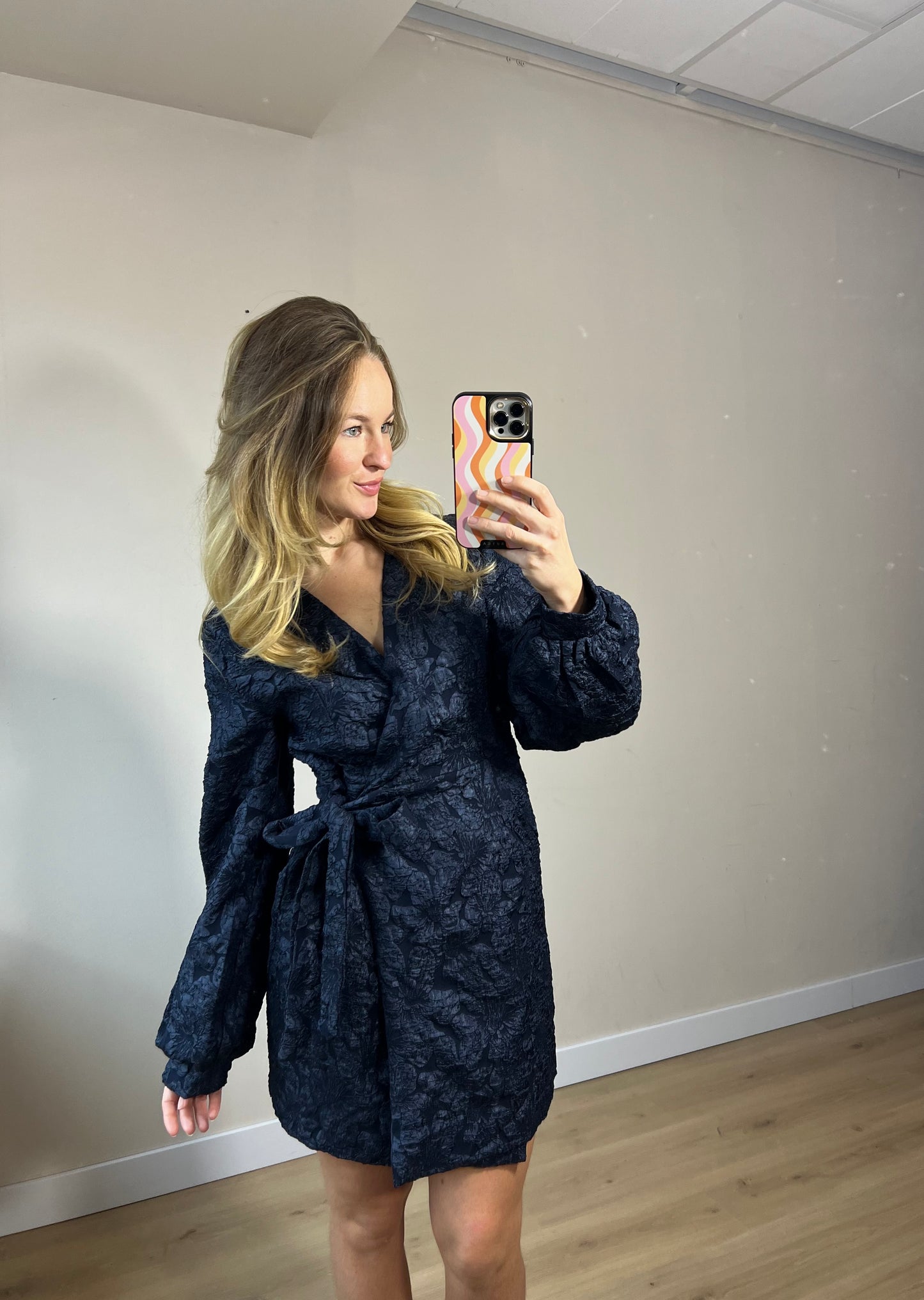 Chique Wrap Dress Navy