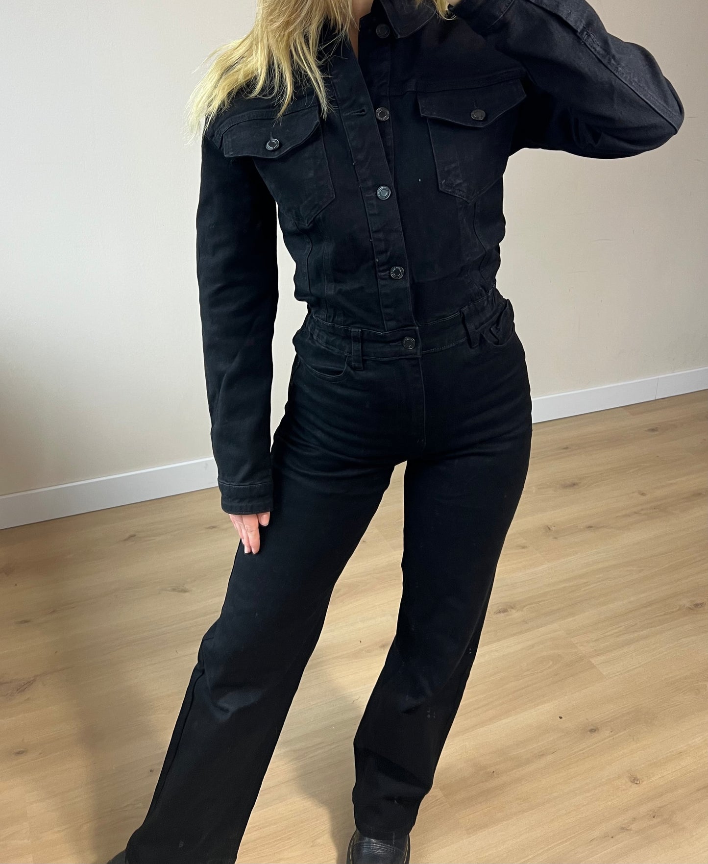 Denim Jumpsuit Stretch Black