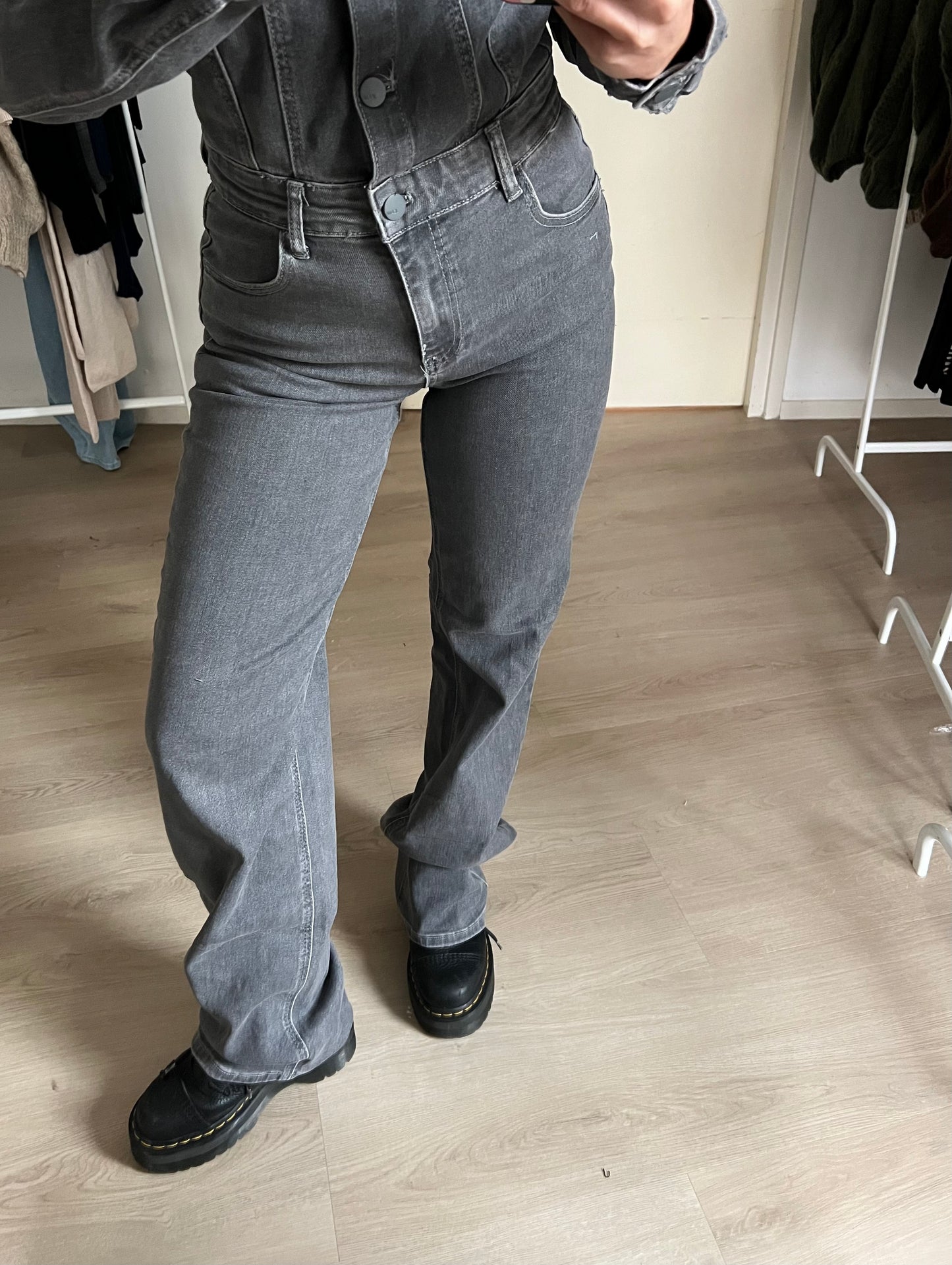 Denim Jumpsuit Stretch Grey