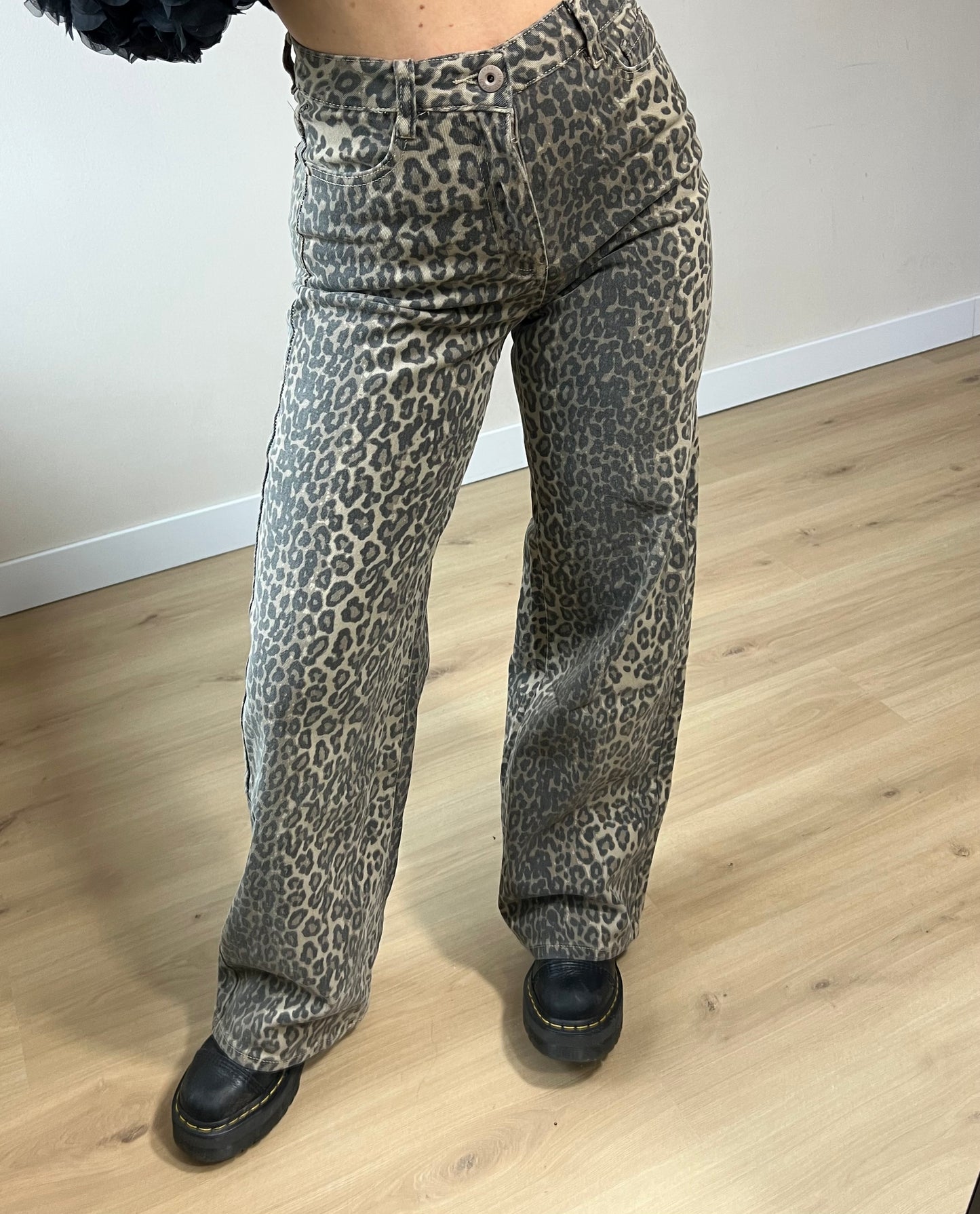 Leopard Wide Leg Jeans