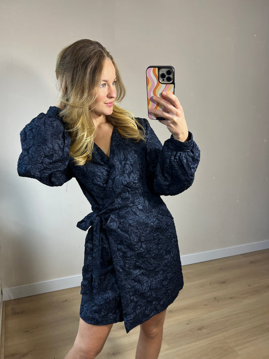 Chique Wrap Dress Navy