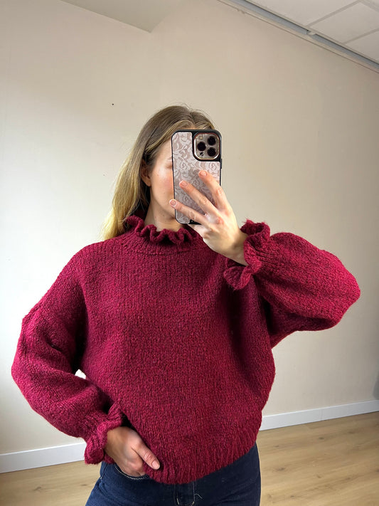 Ruffle Knit Bordeaux