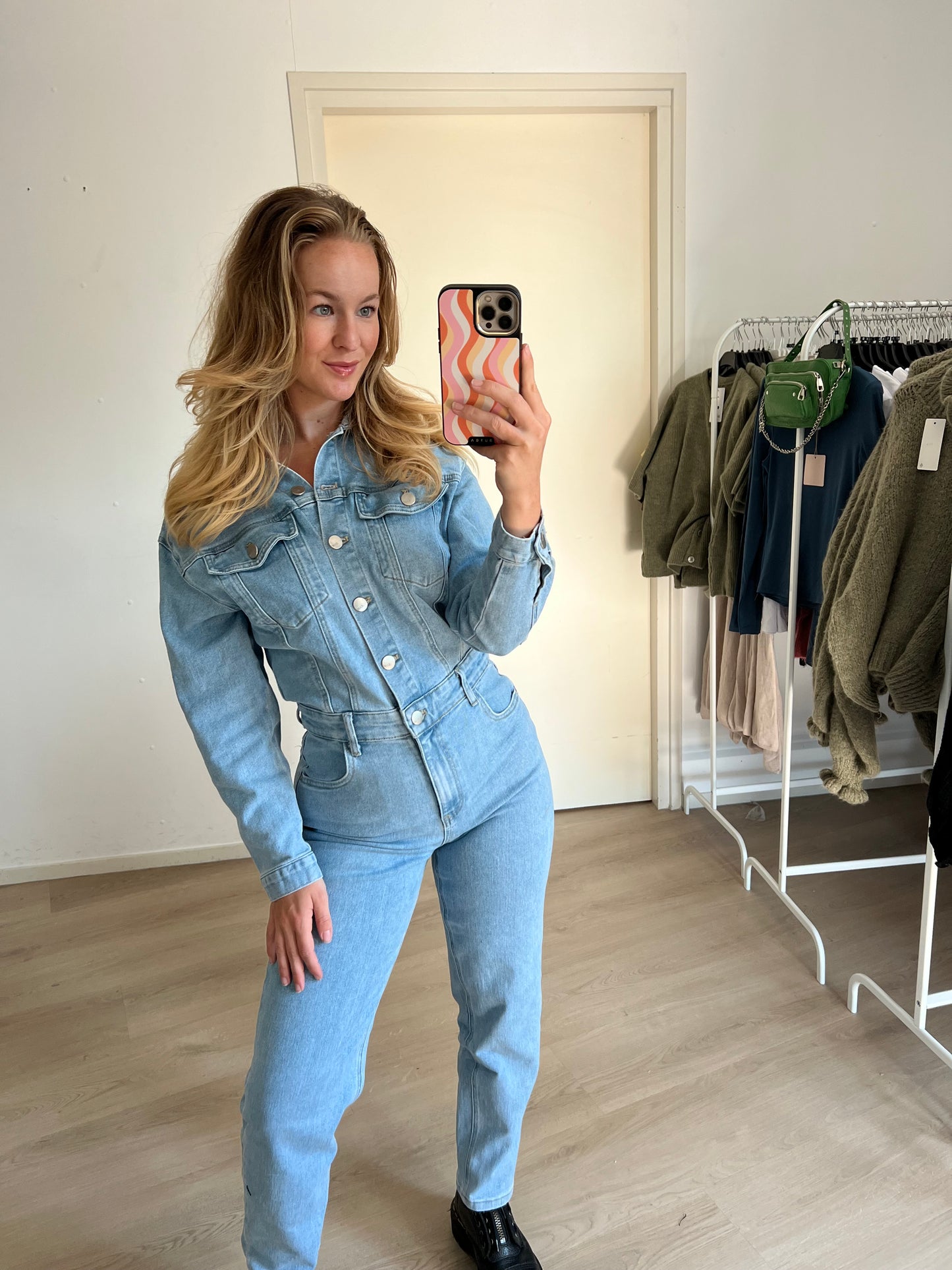 Denim Jumpsuit Stretch Petite