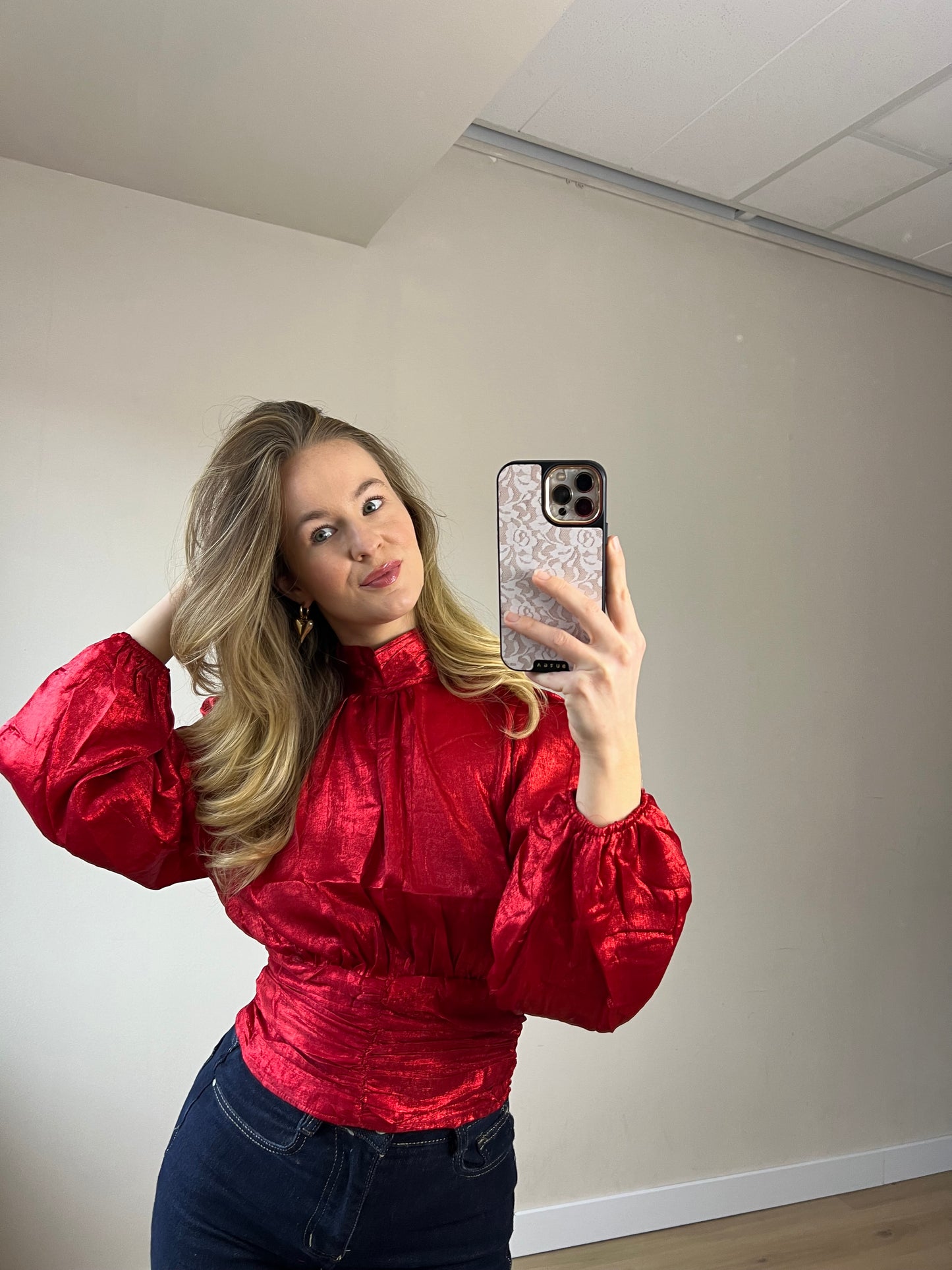 Glam Blouse Red