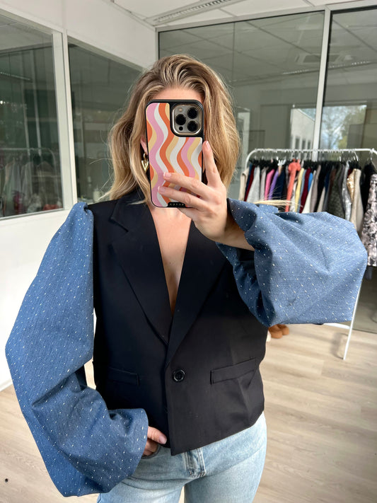 Diamond Denim Blazer