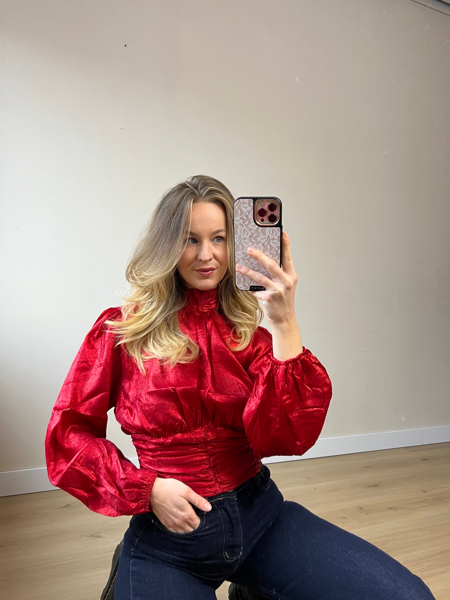 Glam Blouse Red