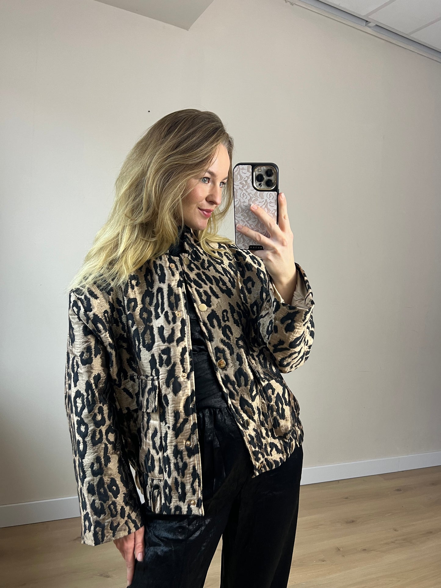 Leopard Gold Bomber